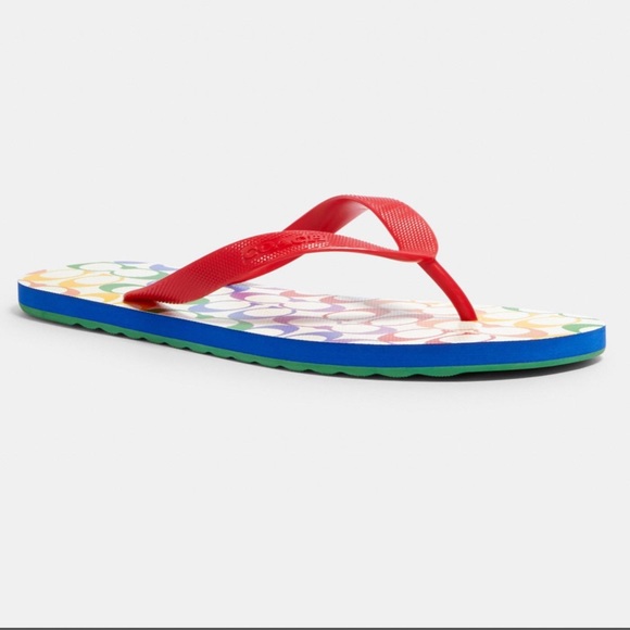 Coach Pride Rainbow Flip Flops/Sandals NWT - Picture 3 of 4
